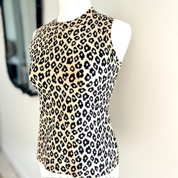 Theory Leopard-Print Shell Sleeveless Top Size M - Picture 3 of 6